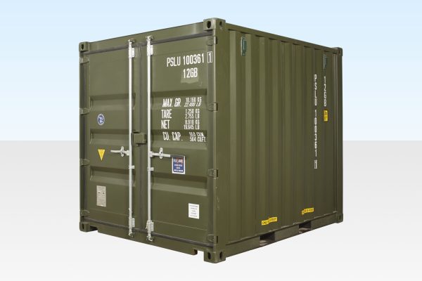 10ft x 8ft Shipping Container (One Trip) Green (RAL 6007)