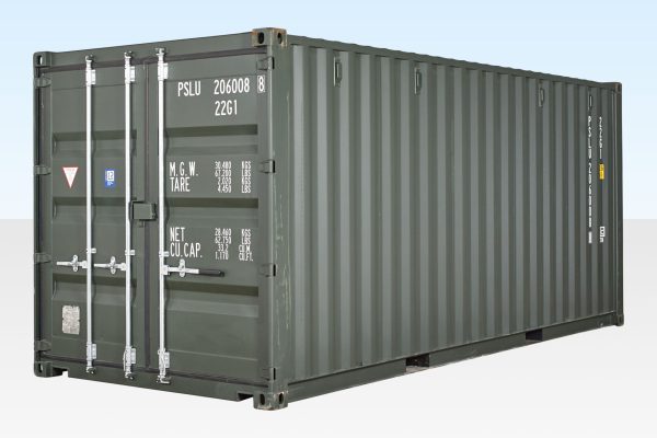 20ft Shipping Container (One Trip) Dark Green (RAL 6007)