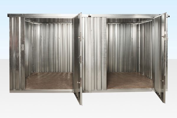 3m x 4.2m Side Linked Flat Pack Container Bundle (Galvanised)