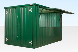 3m XL Flat Pack Kiosk (RAL6005) – Green 