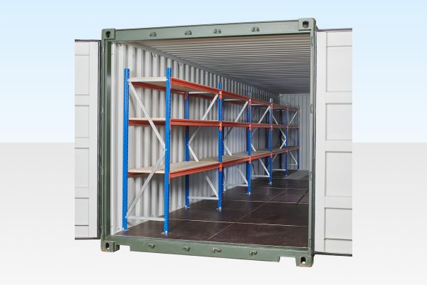 Container Racking - Adjustable, Heavy Duty Three Tier (5 Bays)